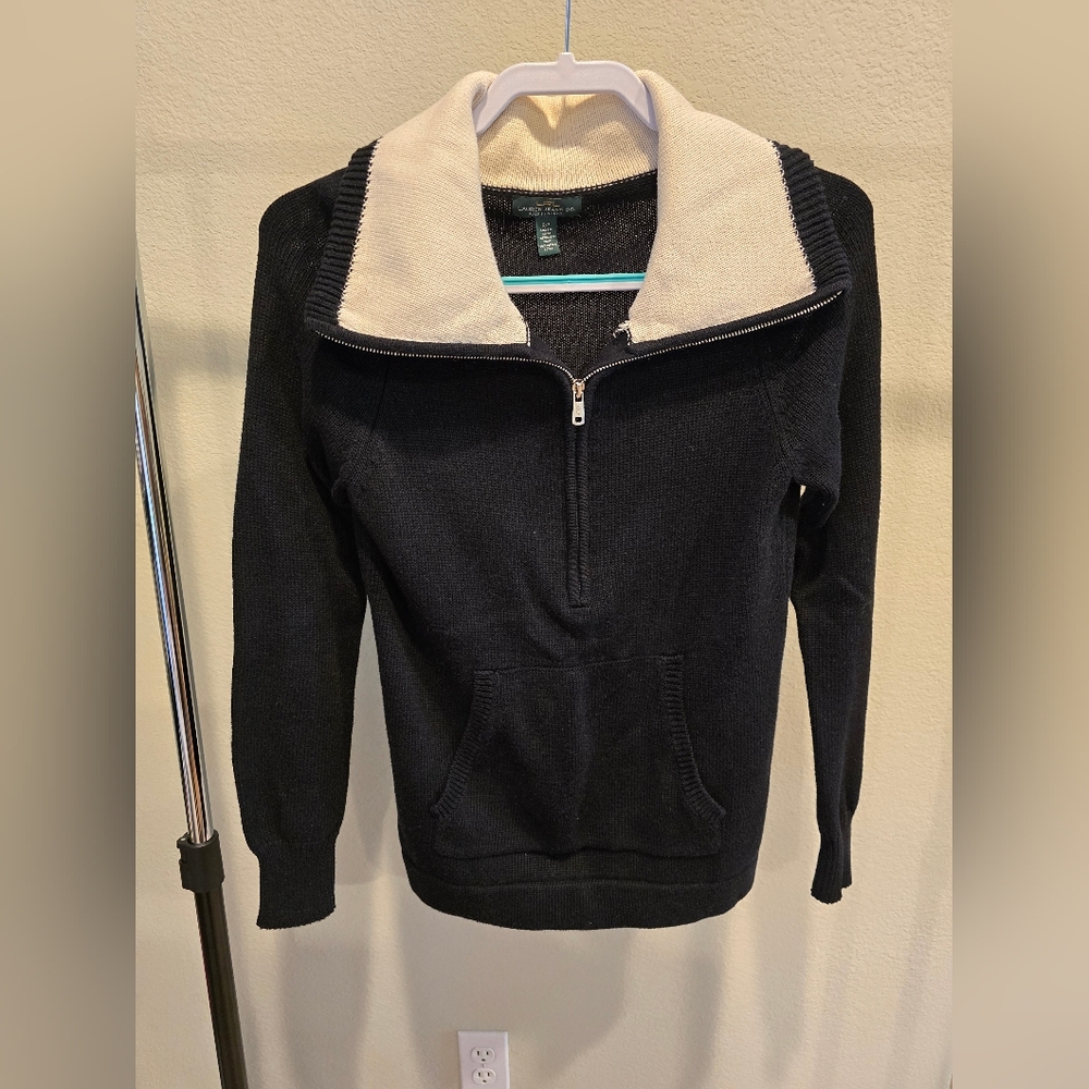 100% Cotton Lauren Jean Co. Black Pullover in a size Small